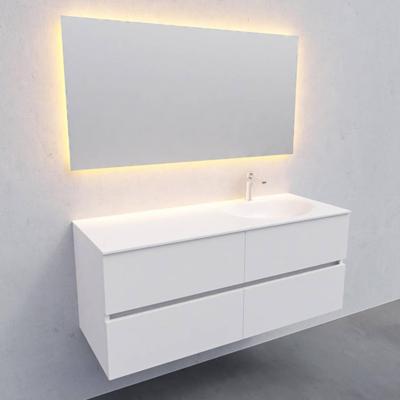 Badkamermeubel Solid Surface AQS Stockholm 120x46 cm Rechts Mat Wit 4 Laden Boss & Wessing Badkamermeubel Solid Surface AQS Stockholm 120x46 cm Rechts Mat Wit 4 Laden Boss & Wessing