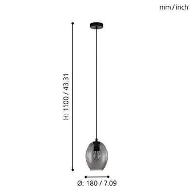 Eglo Glazen hanglampCadaques Ø 18cm - 98582