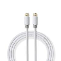 Nedis Satelliet- en Antennekabel | F-Male naar F-Male | 5 m | Wit | 1 stuks - CSBW41000WT50 CSBW41000WT50 - thumbnail