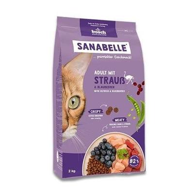 Sanabelle Adult met struisvogel en bosbessen kattenvoer 2 kg Sanabelle Adult met struisvogel en bosbessen kattenvoer 2 kg