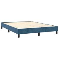 Boxspring bed 140x200 cm fluweel donkerblauw - thumbnail