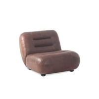Dutchbone Fauteuil 'Wyatt' Wax Leder, kleur Chocolate - thumbnail