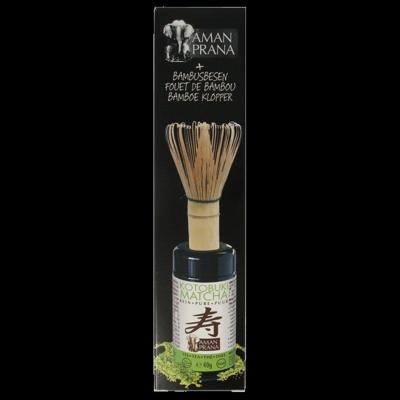 Amanprana Kotobuki matcha + bamboe klopper bio 40 Gram Amanprana Kotobuki matcha + bamboe klopper bio 40 Gram