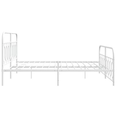 Bedframe met hoofd- en voeteneinde metaal wit 193x203 cm