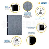 Herma HERMA Fotokarton, 20 Blätter 7577 Fotohoezen Zwart - thumbnail