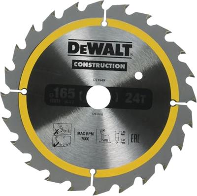 DeWALT Cirkelzaagblad voor Hout | Construction | Ø 165mm Asgat 20mm 24T - DT1949-QZ