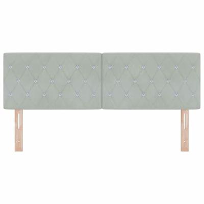 LED Hoofdbord met LED -striplichten Lichtgrijs 80 cm Fluweel