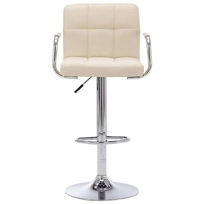 Barstoelen 2 st stof crème Barstoelen 2 st stof crème