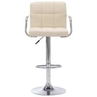 Barstoelen 2 st stof crème - thumbnail