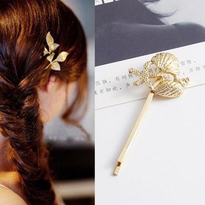 2 PC'S beste cadeau voor vrouwen Hair clip heldere haarspeld eenvoudige haar styling accessoires (gouden Oceaan)