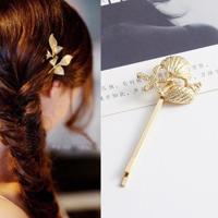 2 PC'S beste cadeau voor vrouwen Hair clip heldere haarspeld eenvoudige haar styling accessoires (gouden Oceaan) - thumbnail