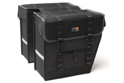 dubbele fietstas 100 Maxi zwart/grijs