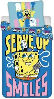 Spongebob Serve up dekbedovertrek 140 x 200 - 70x90cm - Katoen Spongebob Serve up dekbedovertrek 140 x 200 - 70x90cm - Katoen