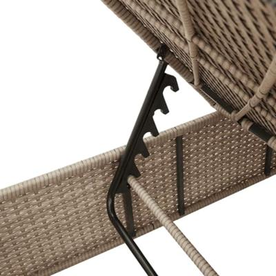 Ligbed met kussen poly rattan beige Ligbed met kussen poly rattan beige