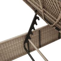 Ligbed met kussen poly rattan beige - thumbnail