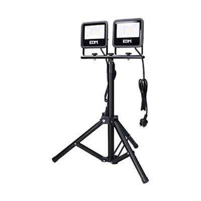 EDM LED Bouwlampen 2x30W op tripod statief 6400K IP65 zwart - 5017631