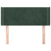 Hoofdbord met randen 83x16x78/88 cm fluweel donkergroen - thumbnail
