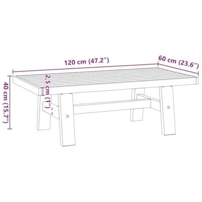 Salontafel NOAIN A-vormige poten 120x60x40 cm massief hout