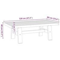 Salontafel NOAIN A-vormige poten 120x60x40 cm massief hout - thumbnail