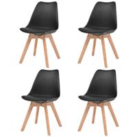 Eetkamerstoelen 4 st kunststof zwart - thumbnail