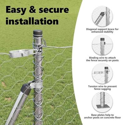 VidaXL Afrasteringspaal zilver 10 x 1 m (50 mm gaas) staal