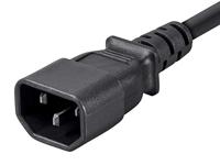 Monoprice 106329 3ft 18AWG Power Extension Cord Kabel met 3 Dirigent PC - Zwart - thumbnail