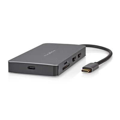 Nedis CCBW64250AT02 Usb Multi-port Adapter Usb 3.2 Gen 1 Usb-c™ Male Micro Sd / Rj45 Female / Sd / Usb-c™ Female / 2x Hdmi™ / 2x Usb-a Female 5 Gbps 0.20 M Rond Verguld Pvc Antraciet Doos