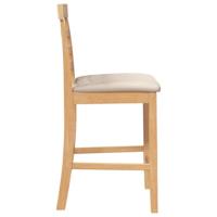 Barkrukken met kussens 2 st massief hout naturel rubber - thumbnail