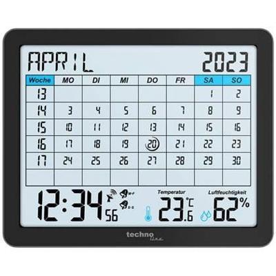Techno Line WT2600 Zendergestuurd Kalender Zwart Alarmtijden 2