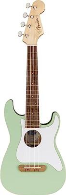 Fender Fullerton Strat Uke WN White Pickguard Surf Green elektrisch-akoestische ukelele