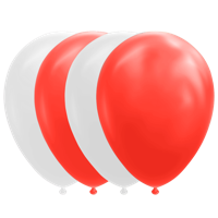 Ballonnen Set Rood/Wit (10st) - thumbnail