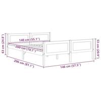 Bedframe massief grenenhout honingbruin 140x200 cm - thumbnail