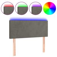 Hoofdbord LED 100x5x78/88 cm fluweel donkergrijs - thumbnail