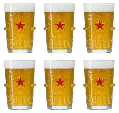 Heineken - Bierglas "Silver" 250ml - 6 stuks