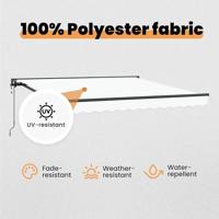 VidaXL Inklapbaar zonnescherm wit 300 x 250 cm polyester en metaal - thumbnail