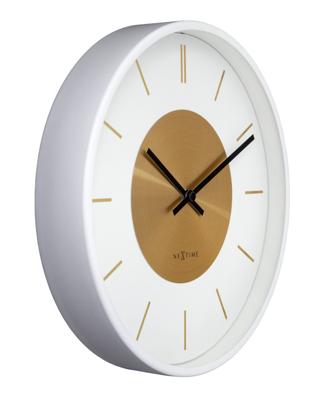 Nextime Wandklok Retro II 25cm Wit/Goud