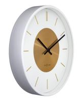 NeXtime wandklok retro ii 25cm wit/goud - thumbnail