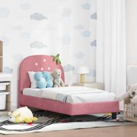 Peuterbedframe met hoofdbord Roze 70 x 140 cm Fluweel - thumbnail