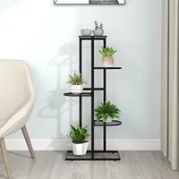 VidaXL Bloemenstandaard met 5 lagen 43x22x98 cm metaal zwart - thumbnail