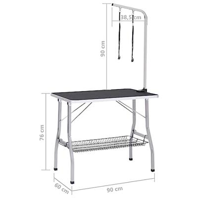 Hondentrimtafel verstelbaar met 2 lussen en opbergschap Hondentrimtafel verstelbaar met 2 lussen en opbergschap