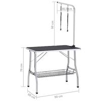 Hondentrimtafel verstelbaar met 2 lussen en opbergschap - thumbnail