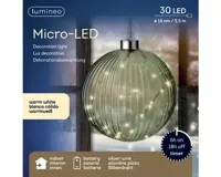 Lumineo microled bal 14cm groen/warm wit - thumbnail