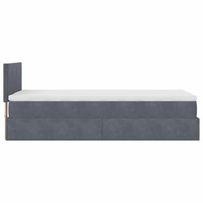 Ottoman bed met matras en LED's 100x200 cm fluweel donkergrijs