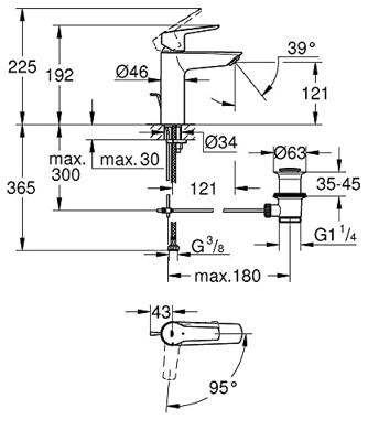 Grohe Start Quickfix Wastafelmengkraan - opbouw - 12.1cm uitloop - M-size - trekwaste - chroom 23552002 Grohe Start Quickfix Wastafelmengkraan - opbouw - 12.1cm uitloop - M-size - trekwaste - chroom 23552002