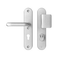 AXA AXA Oval Plus veiligheidsbeslag voordeur D-knop/U kruk PC72 met kerntrekbeveiliging SKG3 - aluminium - thumbnail