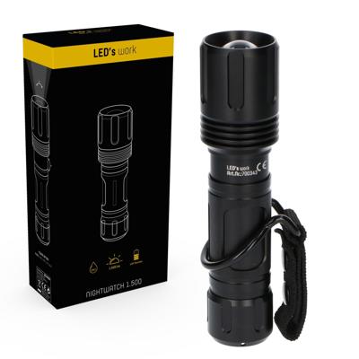 LED&apos;s Work Professional LED Zaklamp met Zoomfunctie 1500 - Waterdicht - Dimbaar
