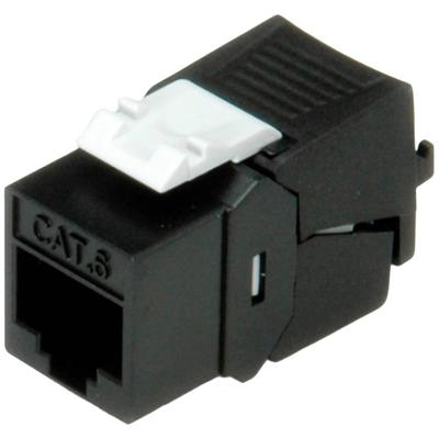 ROLINE Cat.6 (klasse E) Keystone, onafgeschermd, zonder gereedschap, zwart