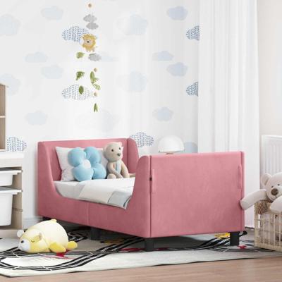 Peuterbedframe met hoofdbord Roze 70 x 140 cm Fluweel