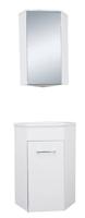 Lena hoek-fonteinkast + wast. en spiegelk. 500x850x250 wit - thumbnail