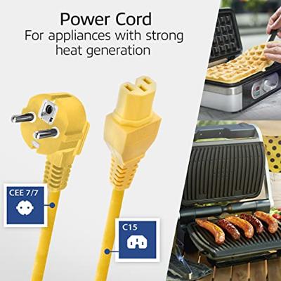 ACT AK5320 electriciteitssnoer Geel 1 m CEE7/7 IEC C15 - thumbnail